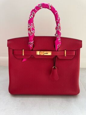 Hermès Red Birkin 30, Clemence